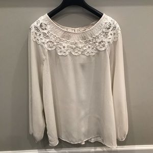 LOFT White Boho Blouse